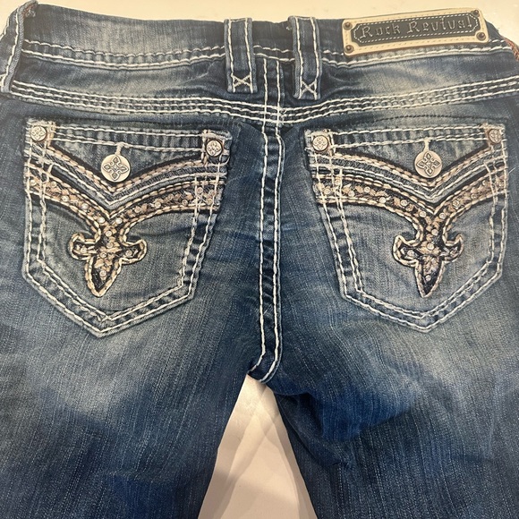 Rock Revival Daray Skinny Jeans Bling Pockets Size 27 - Picture 10 of 12